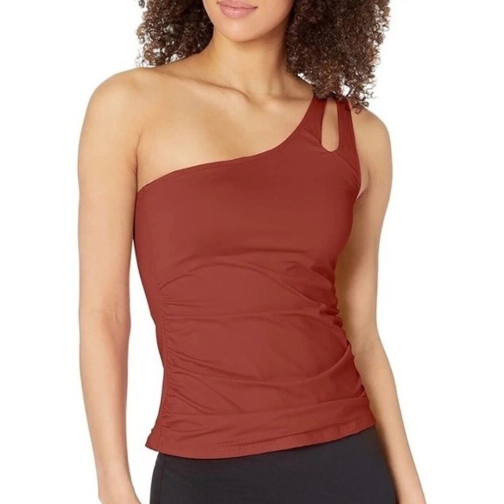 La Blanca Island Goddess One Shoulder Keyhole Tankini Top Size 20W